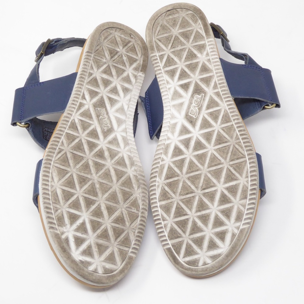 Teva Avalina Women Sandals Blue Leather Ankle Strap Flat 6 - Picture 6 of 8